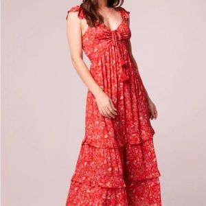 New with tags/in package Elodie tiered maxi dress in crimson. Stunning!!